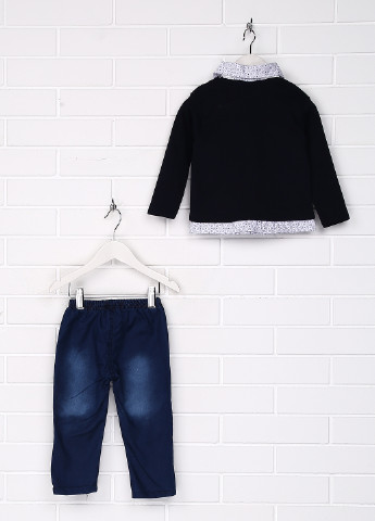 Темно-синий демисезонный комплект (пуловер, джинсы) IKIZLER