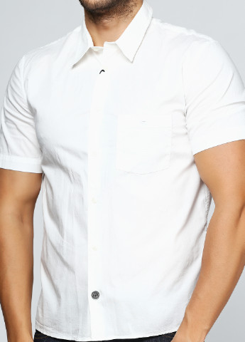 Молочная кэжуал рубашка Richmond с коротким рукавом