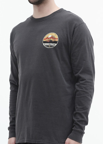 Темно-серый демисезонный кэжуал лонгслив Blue 84 с рисунком