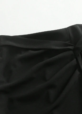 Черная офисная, кэжуал однотонная юбка SHEIN а-силуэта (трапеция)