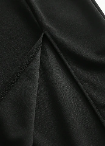 Черная офисная, кэжуал однотонная юбка SHEIN а-силуэта (трапеция)