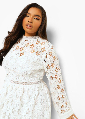 Белое кэжуал платье Boohoo с цветочным принтом