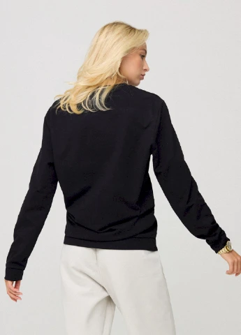 Черный світшот жіночий oversize /no flis/ YAPPI (254658635)