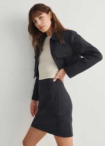 Графитовая кэжуал однотонная юбка Reserved карго