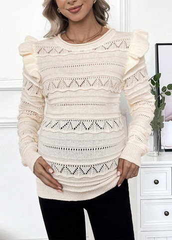 Молочный демисезонный свитер для беременных джемпер SHEIN