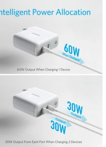 Зарядний пристрій PowerPort Atom PD 2 - 60W Ultra Compact (White) (A2029321) Anker (216638047)