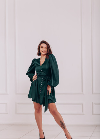 Зеленое вечернее платье FashionYouWant однотонное
