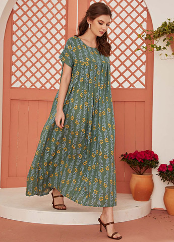 Зелена кежуал сукня SHEIN з квітковим принтом