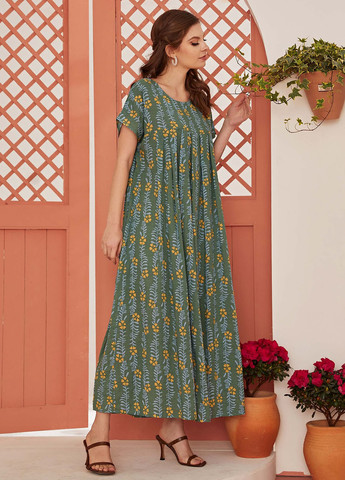 Зелена кежуал сукня SHEIN з квітковим принтом