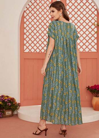 Зелена кежуал сукня SHEIN з квітковим принтом