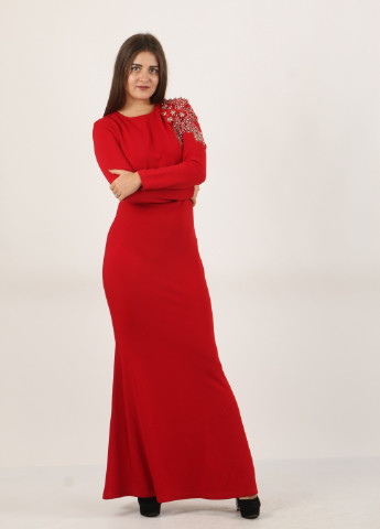 Бордовое вечернее платье Enna Levoni однотонное