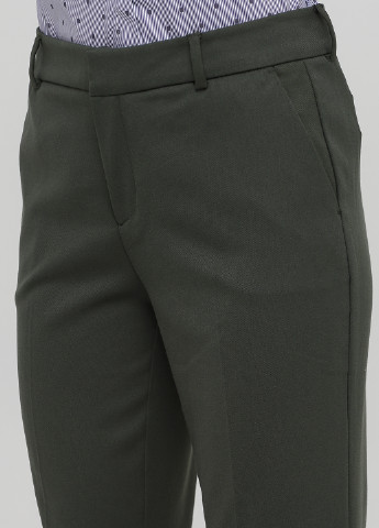 Темно-зеленые классические демисезонные прямые брюки Mos Mosh