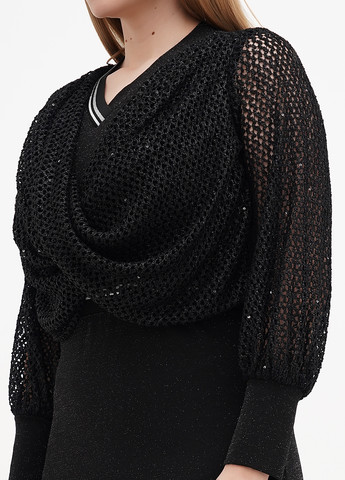 Чорна кежуал, вечірня сукня Sassofono однотонна