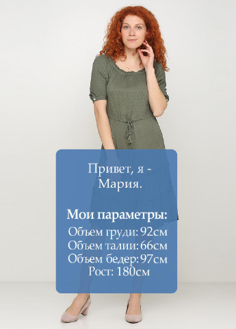 Оливкова (хакі) кежуал сукня H&M однотонна