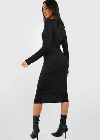 Чорна кежуал сукня сукня-водолазка Boohoo однотонна