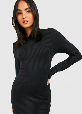Чорна кежуал сукня сукня-водолазка Boohoo однотонна