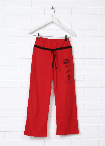 Красные спортивные демисезонные прямые брюки Senti