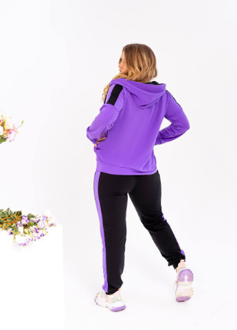 Жіночий спортивний костюм кофта фіолетового кольору та чорні штани р.50/52 373870 New Trend (256373053)