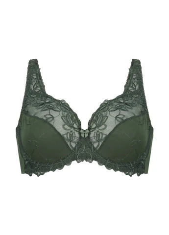 Темно-зелений балконет бюстгальтер Hunkemoller з кісточками мереживо, поліамід