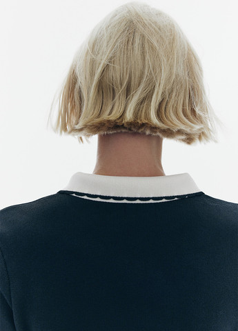 Черное кэжуал платье платье-свитер H&M колор блок