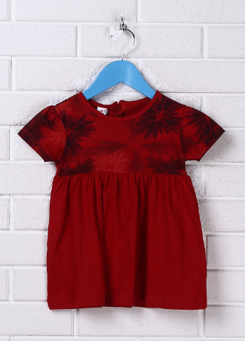 Красное кэжуал платье с коротким рукавом Niso Baby с рисунком