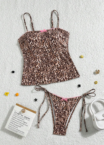 Комбинированный летний купальник (лиф, трусики) танкини, раздельный SHEIN