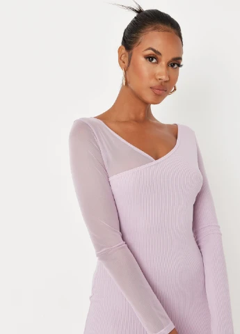 Сиреневое кэжуал платье Missguided однотонное