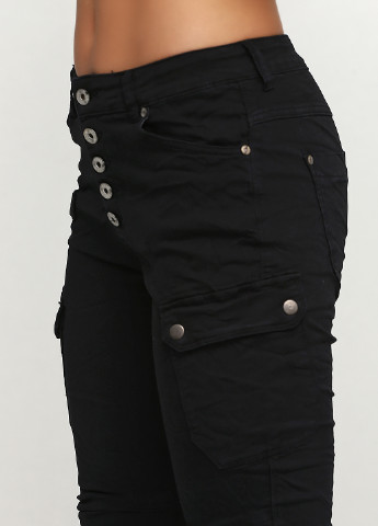 Черные кэжуал демисезонные зауженные брюки Italy Moda