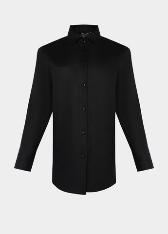 Черная кэжуал рубашка однотонная Braska