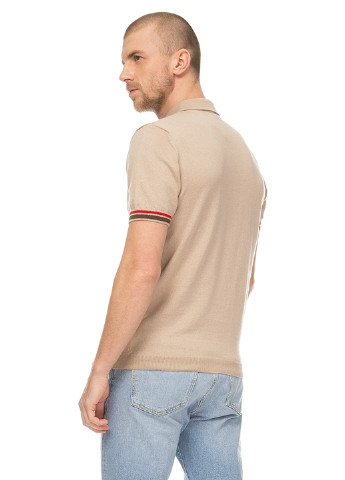 Светло-бежевая футболка-поло для мужчин VD One однотонная