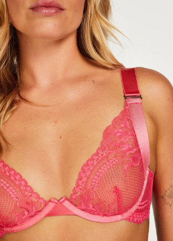Рожевий балконет бюстгальтер Hunkemoller з кісточками поліамід, мереживо