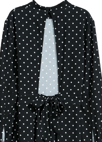 Черно-белое кэжуал платье клеш H&M в горошек