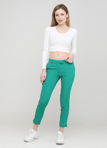 Зеленые кэжуал демисезонные укороченные брюки Made in Italy