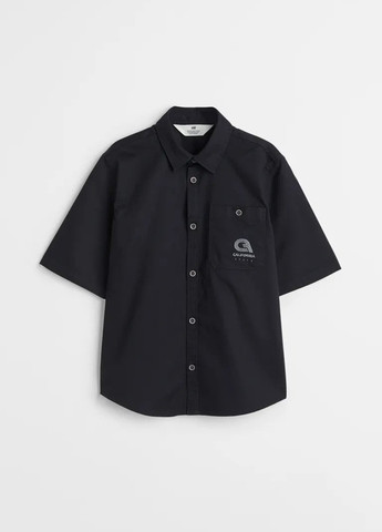 Черная кэжуал рубашка с надписями H&M