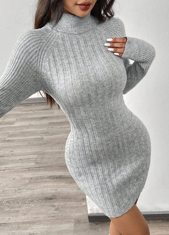 Сіра кежуал сукня сукня светр SHEIN меланжева