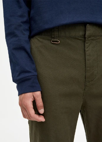 Хаки кэжуал демисезонные чиносы брюки Pull & Bear
