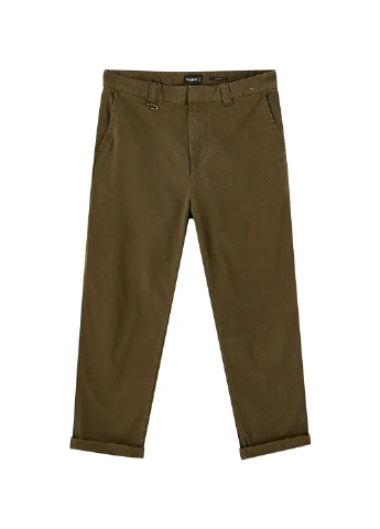 Хаки кэжуал демисезонные чиносы брюки Pull & Bear