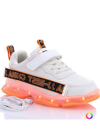 Белые всесезонные кроссовки с led-подсветкой и зарядкой usb n10156-6 Jong Golf