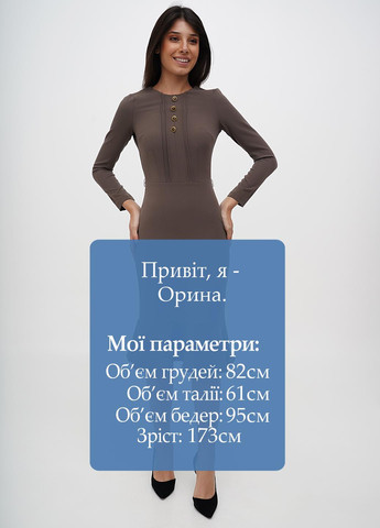 Сіро-коричнева кежуал сукня годе Sassofono однотонна