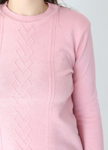 Светло-розовый демисезонный свитер женский светло-розовый прямой с орнаментом JEANSclub Прямая