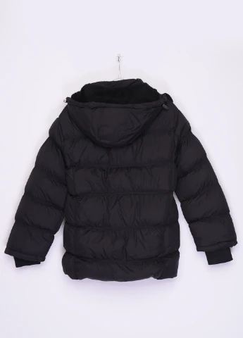 Черная демисезонная куртка детская демисезон черная с капюшоном Let's Shop