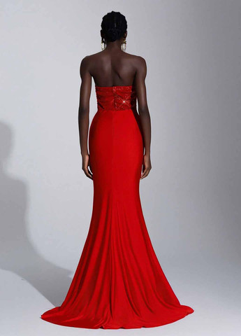 Червона вечірня сукня годе SHEIN однотонна