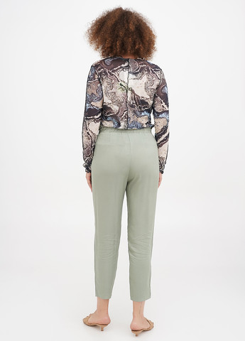 Светло-зеленые кэжуал летние укороченные брюки H&M