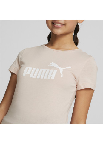 Рожева демісезонна дитяча футболка essentials logo youth tee Puma