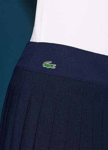 Темно-синяя кэжуал, спортивная с логотипом юбка Lacoste а-силуэта (трапеция)
