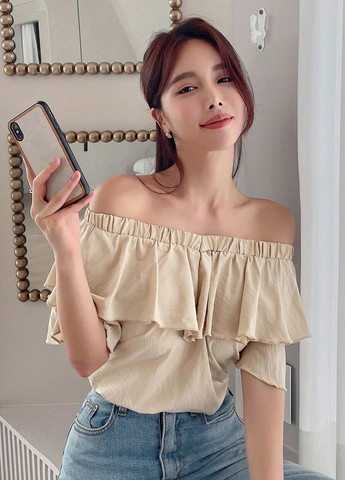 Светло-бежевая блуза SHEIN