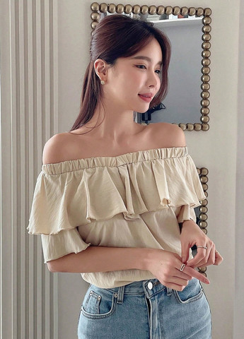 Светло-бежевая блуза SHEIN