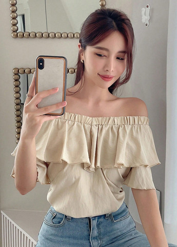 Светло-бежевая блуза SHEIN