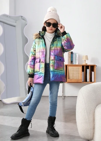 Комбінована зимня куртка SHEIN
