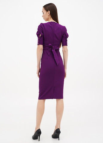 Фиолетовое кэжуал платье силуэтная Sassofono однотонное